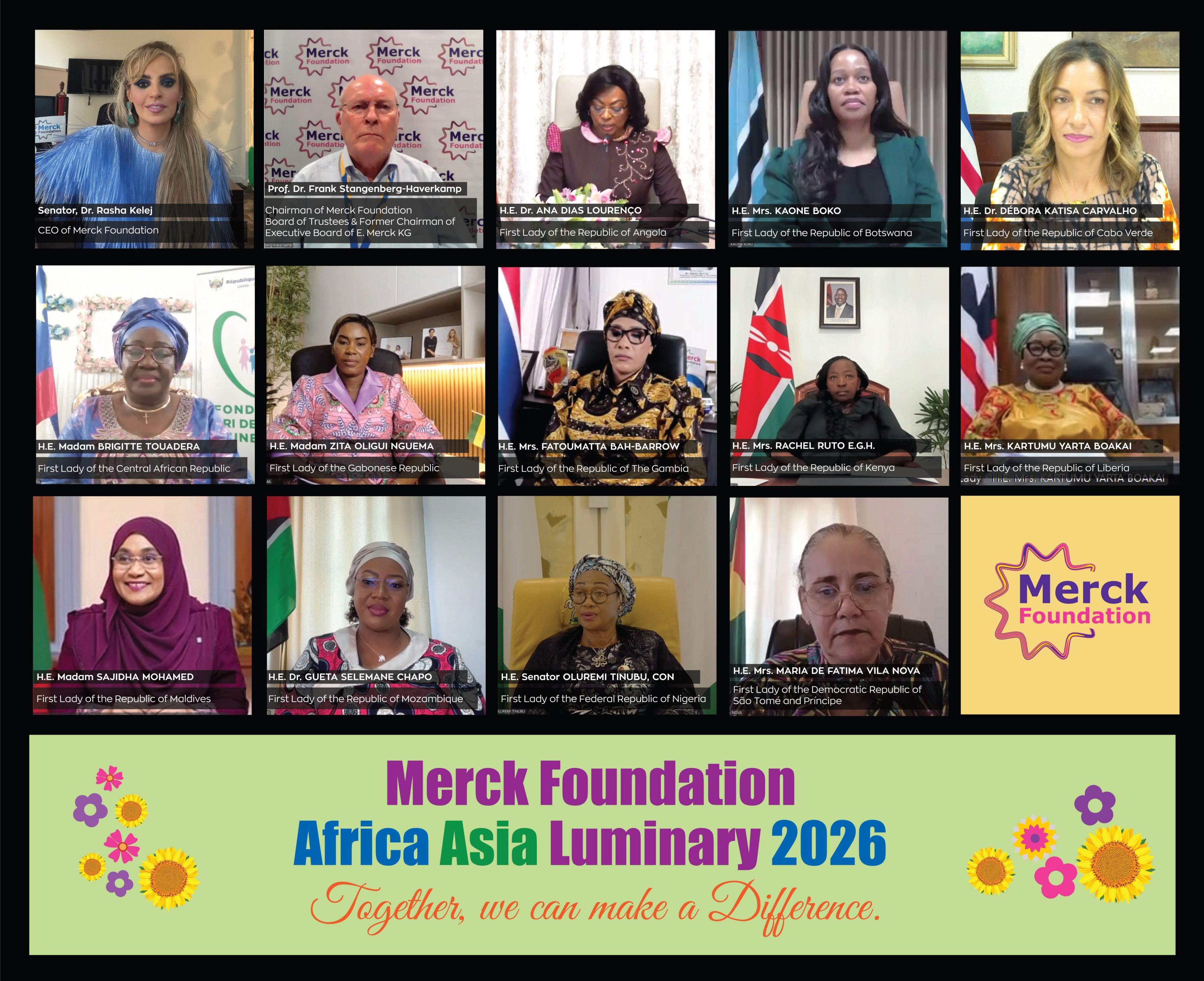 Merck Foundation Chairman & CEO, and 12 First  Ladies of Africa and Asia inaugurate the 13th Merck F